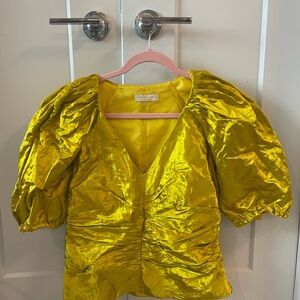 Ulla Johnson Yellow Puff Sleeve Top